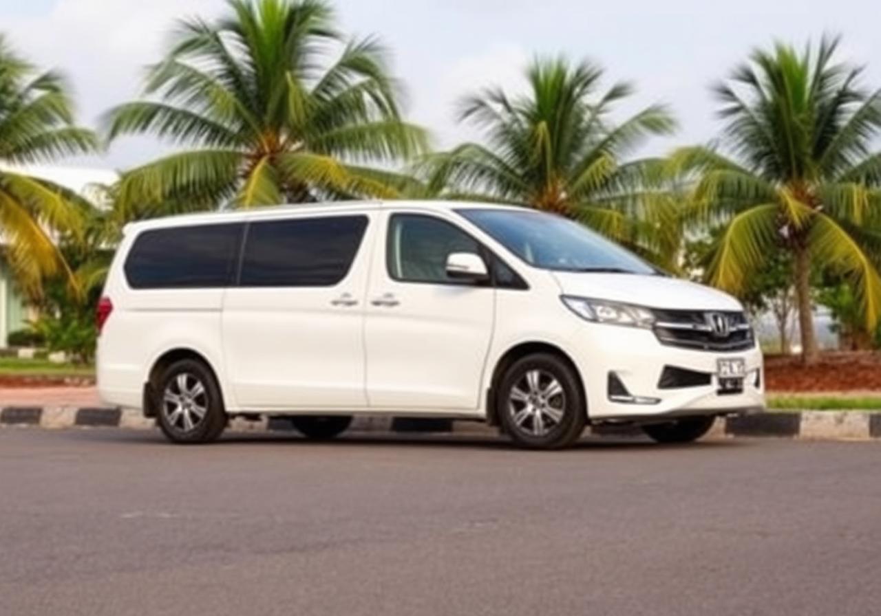 Modern airport transfer vehicle in Zanzibar